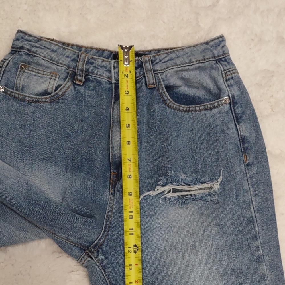 MISSGUIDED Classic Blue Distressed Women's Jeans - Picture 12 of 17